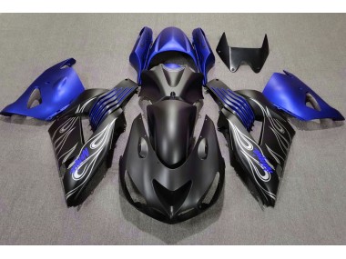 06-11 Matte Black and Blue ZX14R Fairings