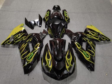 06-11 Yellow Flame ZX14R Fairings