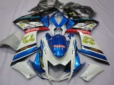 07-08 22 White and Blue GSXR 1000 Fairings