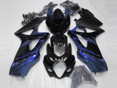 07-08 Blue and Gloss Black GSXR 1000 Fairings