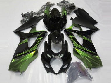 07-08 Electric Green and Gloss Black GSXR 1000 Fairings