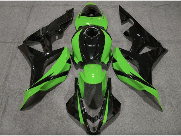 07-08 Gloss Black & Green CBR600RR Fairings