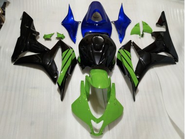 07-08 Gloss Black & Green and Blue Accents CBR600RR Fairings