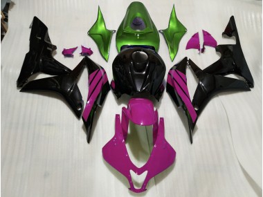 07-08 Gloss Black & Pink and Green Accents CBR600RR Fairings