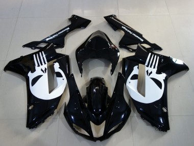 07-08 Gloss Black & Skull ZX6R Fairings