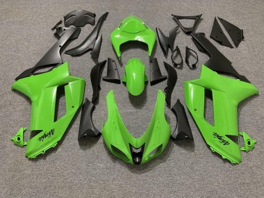 07-08 Gloss Green and Matte Black ZX6R Fairings