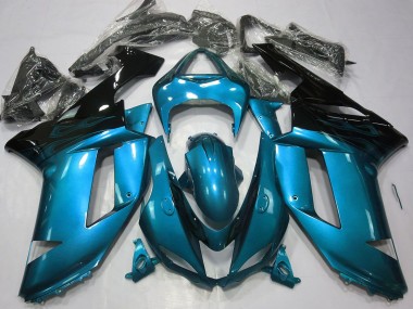 07-08 Gloss Light Blue & Black ZX6R Fairings