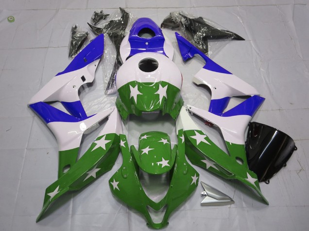 07-08 Green and Blue Stars and Stripes CBR600RR Fairings