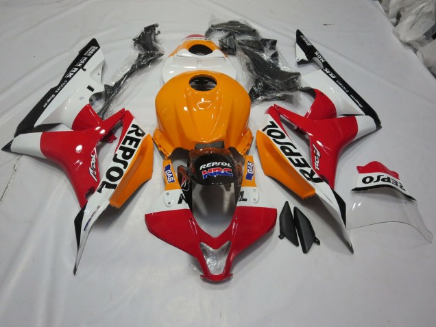 07-08 Light Orange and White Repsol CBR600RR Fairings