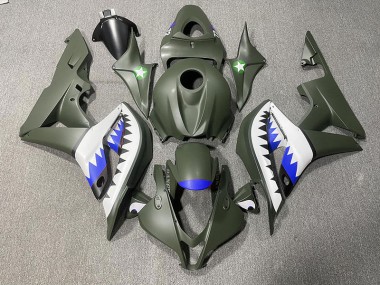 07-08 Matte Green & Blue Shark CBR600RR Fairings