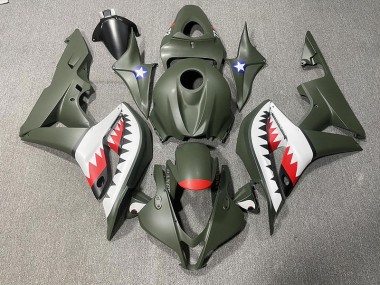 07-08 Matte Green & Red Shark CBR600RR Fairings