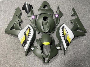 07-08 Matte Green & Yellow Shark CBR600RR Fairings