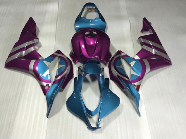 07-08 Purple and Light Blue Captain America CBR600RR Fairings