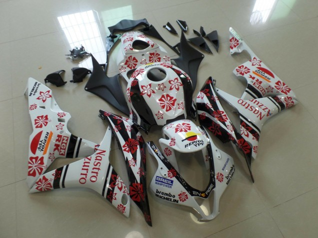 07-08 White and Red Nastro Azzurro CBR600RR Fairings