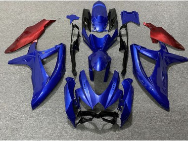 08-10 Dark Blue and Red GSXR 600-750 Fairings