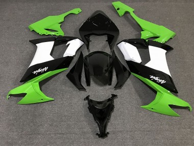 08-10 Gloss Black & Green ZX10R Fairings