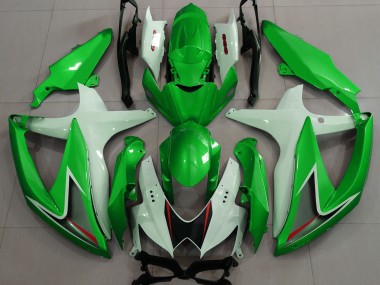 08-10 Gloss Green & White GSXR 600-750 Fairings