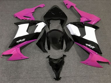 08-10 Gloss Pink Black and White ZX10R Fairings