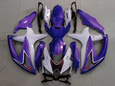 08-10 Gloss Purple & White GSXR 600-750 Fairings