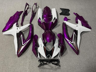 08-10 Gloss Purple and White GSXR 600-750 Fairings