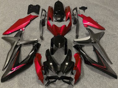 08-10 Gloss Red & Green R GSXR 600-750 Fairings