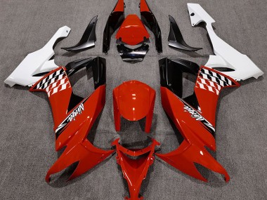 08-10 Gloss Red and White ZX10R Fairings