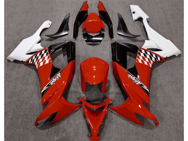 08-10 Gloss Red and White ZX10R Fairings