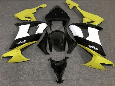 08-10 Gloss Yellow Black and White ZX10R Fairings