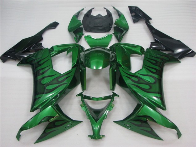 08-10 Green Flame ZX10R Fairings