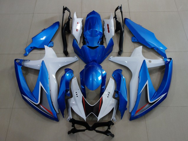 08-10 Metallic Blue & White GSXR 600-750 Fairings