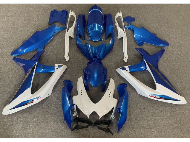 08-10 OEM Style Blue and White GSXR 600-750 Fairings