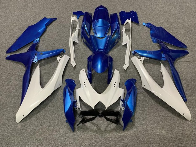 08-10 Pearl Blue and White GSXR 600-750 Fairings