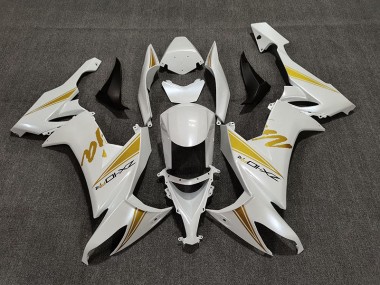 08-10 Pearl White & Gold ZX10R Fairings