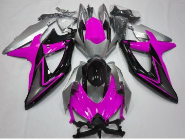 08-10 Pink and Silver GSXR 600-750 Fairings