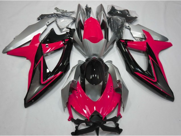 08-10 Red and Silver GSXR 600-750 Fairings