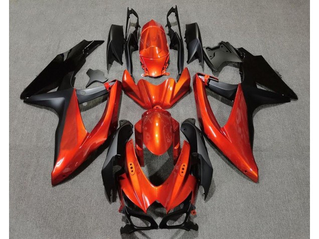 08-10 Vibrant Orange in Black GSXR 600-750 Fairings