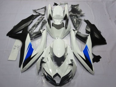 08-10 White and Black GSXR 600-750 Fairings