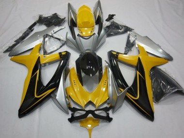 08-10 Yellow Black and Silver GSXR 600-750 Fairings