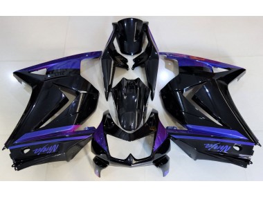 08-12 Gloss Black & Blue Ninja 250 Fairings