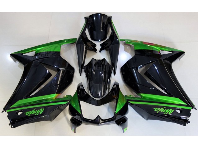 08-12 Gloss Black & Green Ninja 250 Fairings