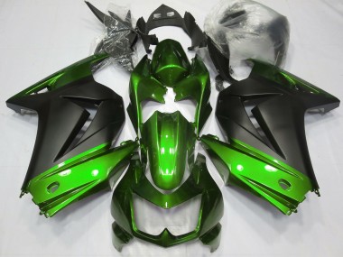 08-12 Green and Matte Black Ninja 250 Fairings