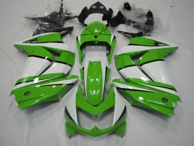 08-12 Green and White Ninja 250 Fairings