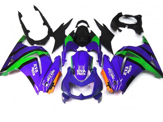 08-12 Purple Green and black Ninja 250 Fairings