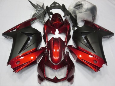 08-12 Red and Matte Black Ninja 250 Fairings