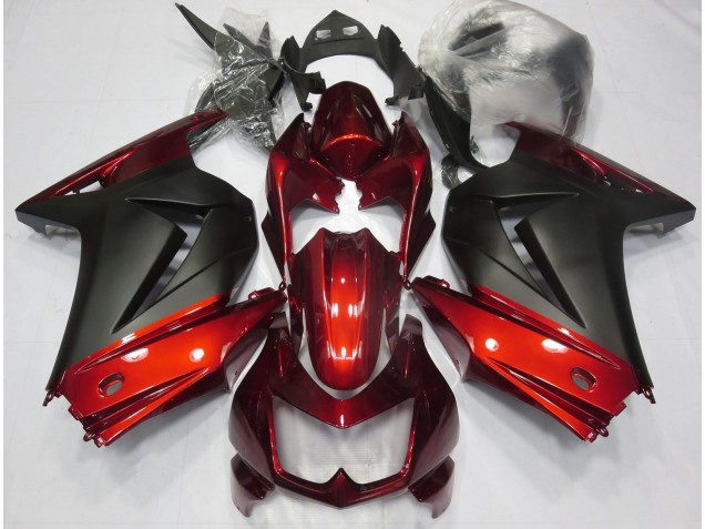 08-12 Red and Matte Black Ninja 250 Fairings