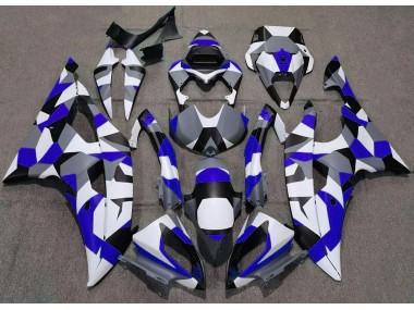 08-16 Blue Camo Plain R6 Fairings