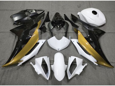 08-16 Custom Gold Black and White R6 Fairings