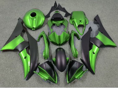 08-16 Green and Matte Black R6 Fairings