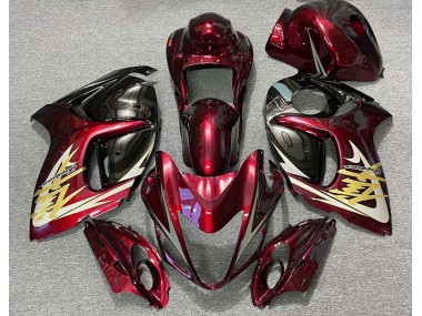 08-20 Deep Red & Gold GSXR 1300 Hayabusa Fairings