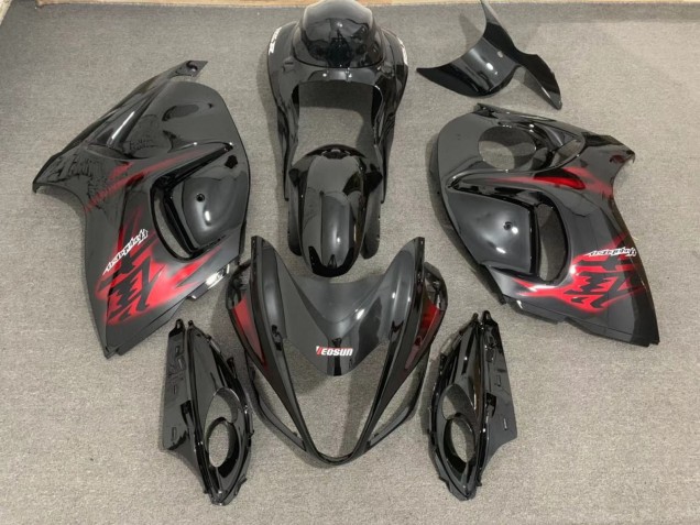 08-20 Gloss Black & Red GSXR 1300 Hayabusa Fairings